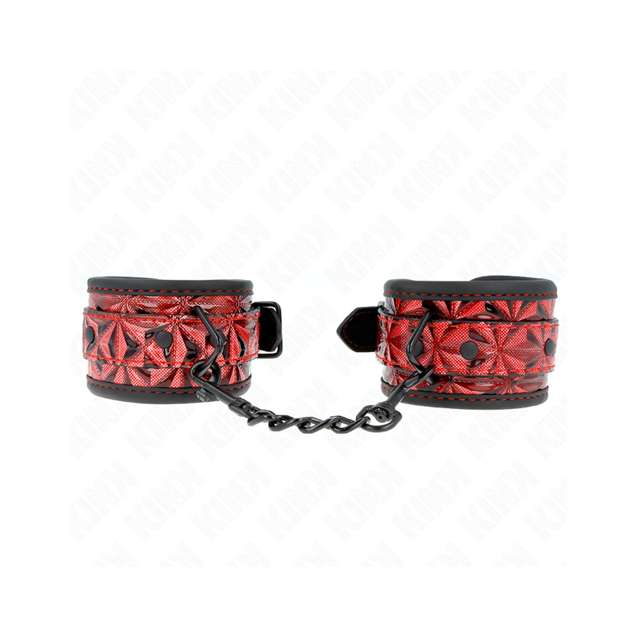 Kink - muñequeras con patrón de diamantes rojo oscuro ajustable 17-26 cm x 5.5 cm