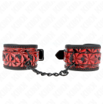 Kink - muñequeras con patrón de diamantes rojo oscuro ajustable 17-26 cm x 5.5 cm
