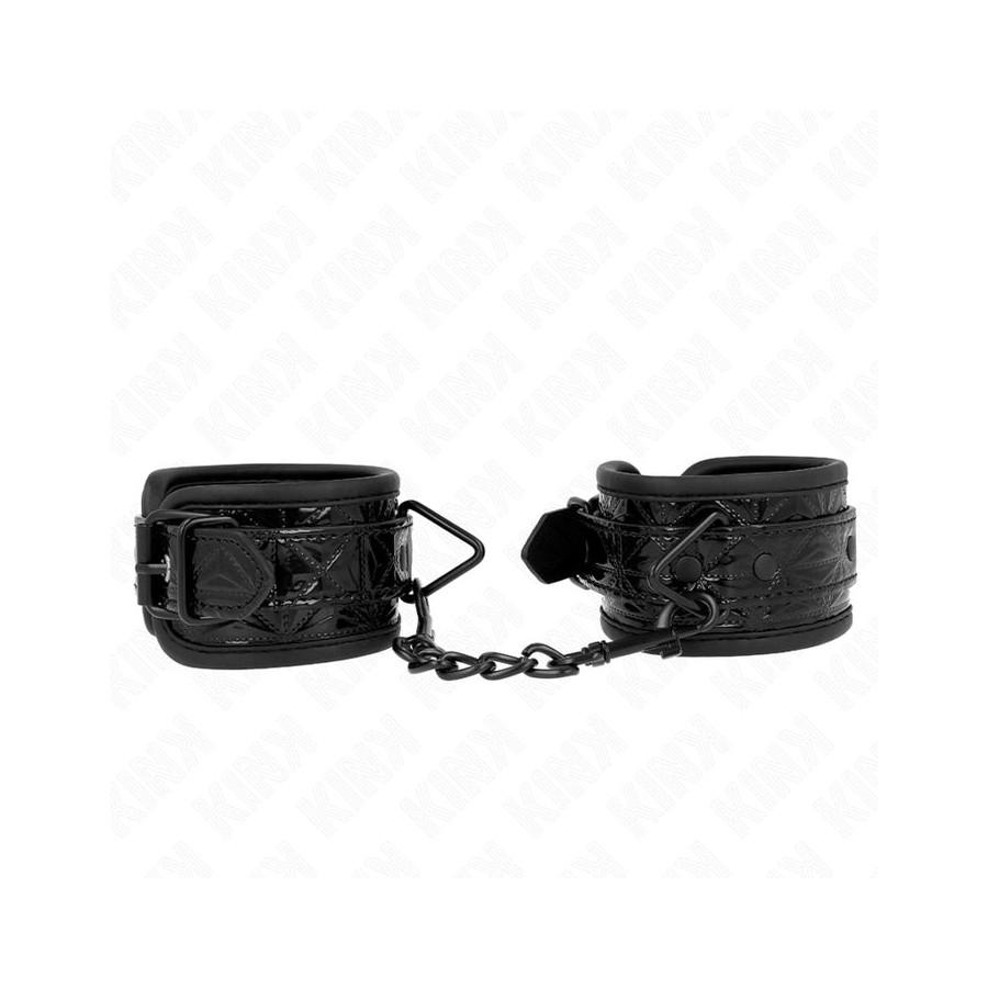 Kink - muñequeras con patrón de diamantes negro ajustable 17-26 cm x 5.5 cm