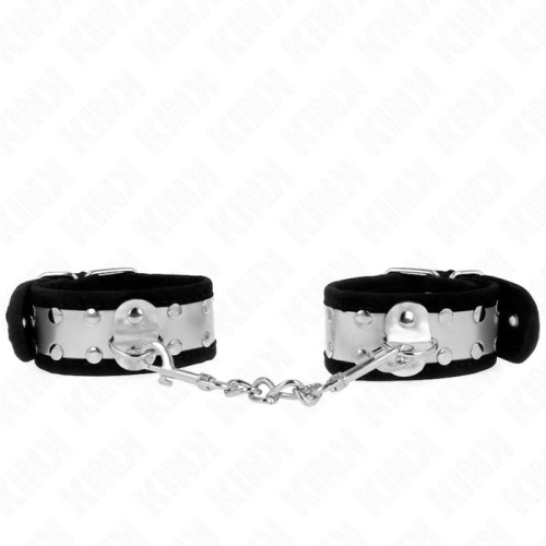 Kink - muñequeras finas negro / plateado 30 x 4 cm