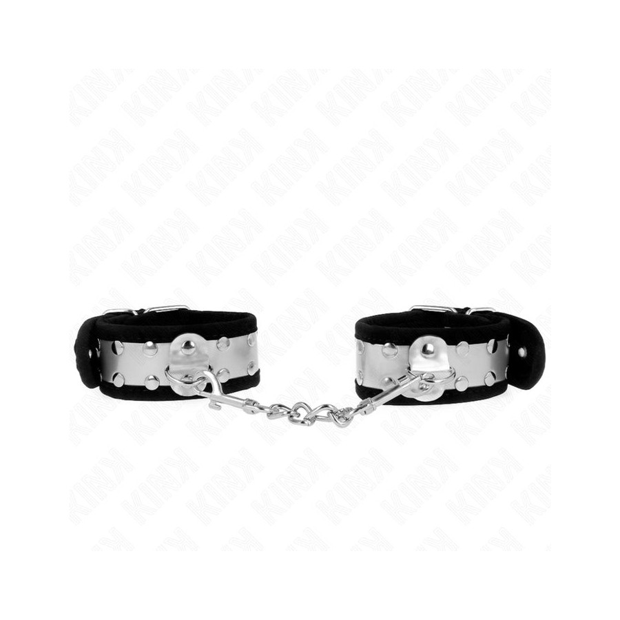 Kink - muñequeras finas negro / plateado 30 x 4 cm