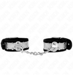 Kink - muñequeras finas negro / plateado 30 x 4 cm