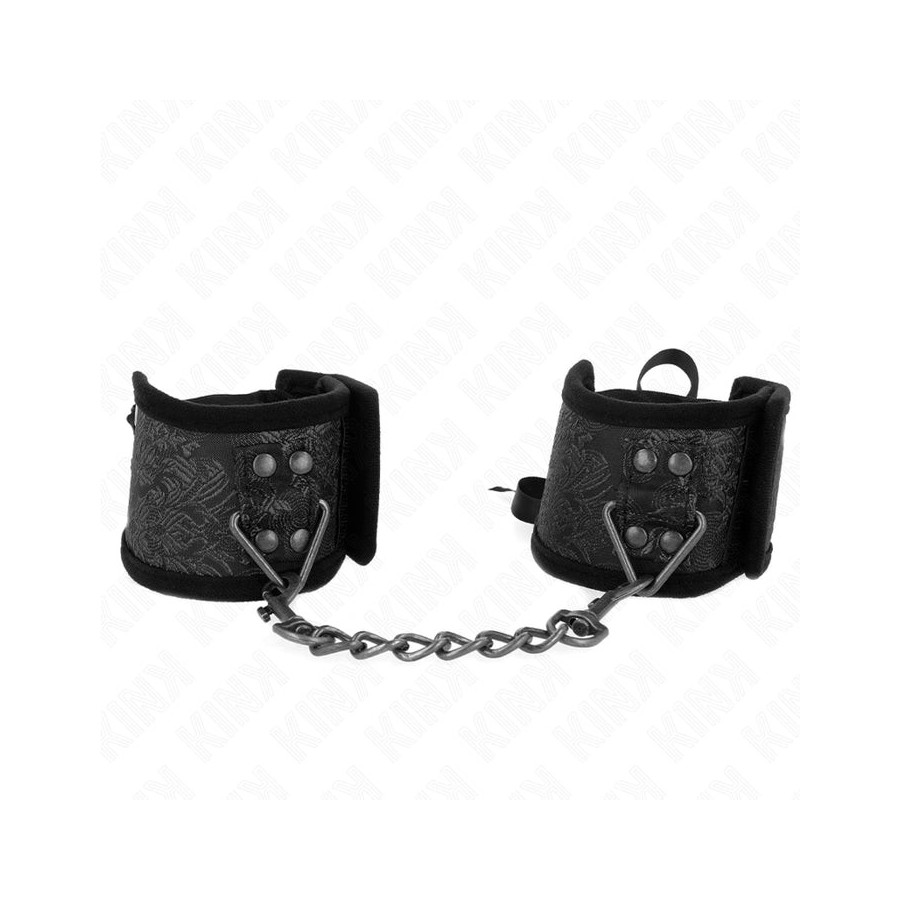 Kink - muñequeras diseño escándalo negro detalle lazo 24.5 cm x 6.5 cm