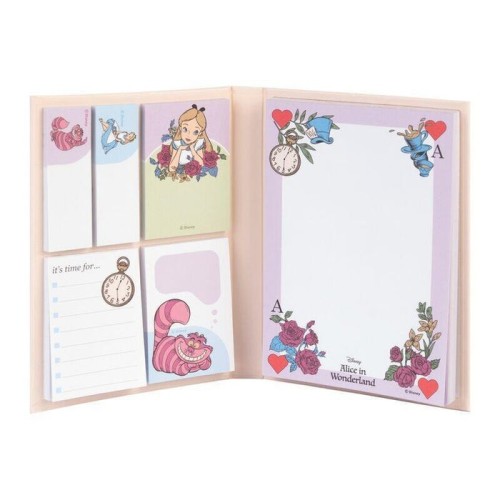 Cuaderno notas adhesivas alicia en el pais de las maravillas disney