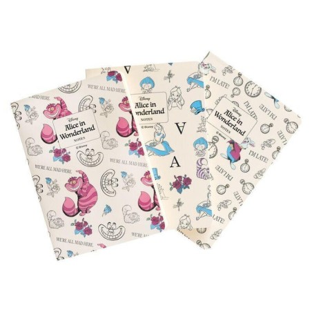 Set 3 cuadernos a6 alicia en el pais de las maravillas disney