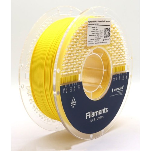 Gembird high speed pla filament amarillo 1.75 mm 1 kg