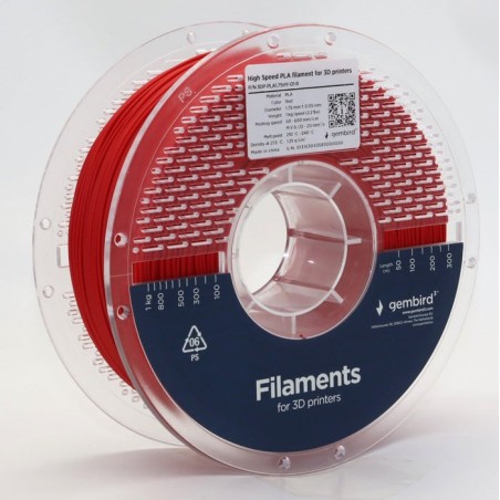 Gembird high speed pla filament rojo 1.75 mm 1 kg