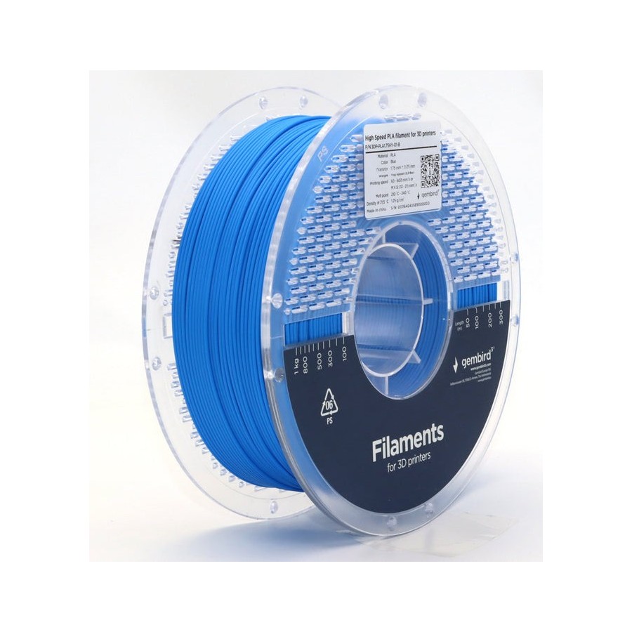 Gembird high speed pla filament azul 1.75 mm 1 kg