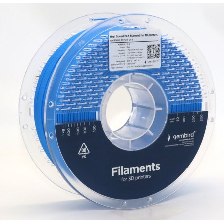 Gembird high speed pla filament azul 1.75 mm 1 kg
