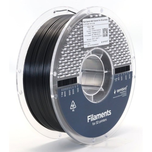Gembird high speed abs filament negro 1.75 mm 1 kg