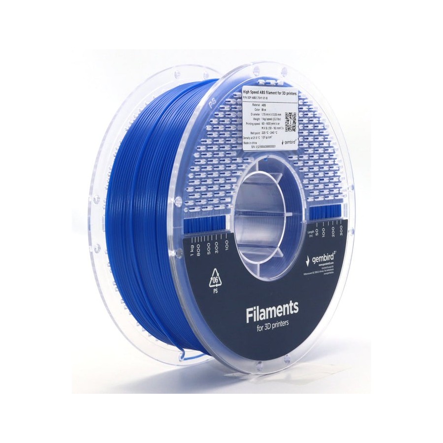 Gembird high speed abs filament azul 1.75 mm 1 kg