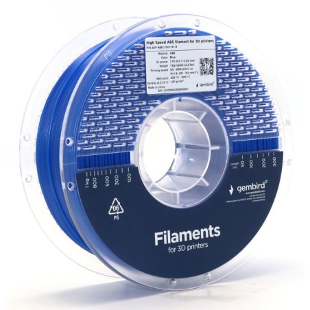 Gembird high speed abs filament azul 1.75 mm 1 kg