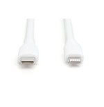 Cable  digitus usb 2.0 typ c -lightning silikon m m 2m blanco