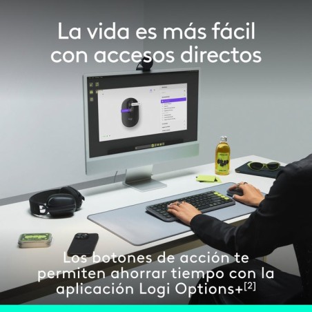 Raton inalambrico logitech pop mouse grafito 910-007412