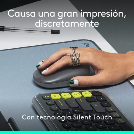 Raton inalambrico logitech pop mouse grafito 910-007412