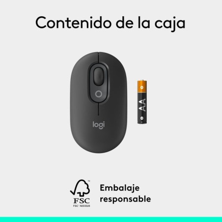 Raton inalambrico logitech pop mouse grafito 910-007412