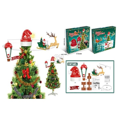 Adorno movil rotatorio santa claus para punta del arbol. basics
