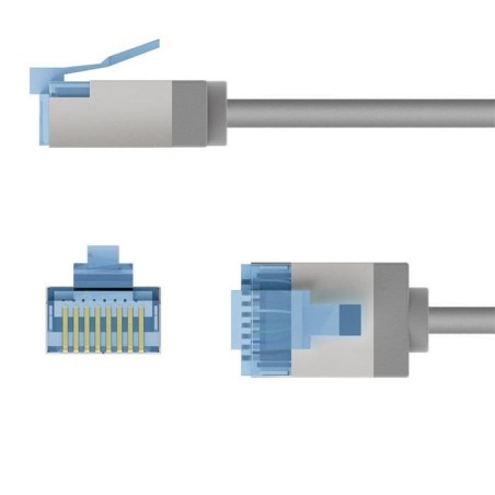 Goobay 74304 ultra-flexible cat 6a patch cable, slim, u utp, 0.15 m, grey