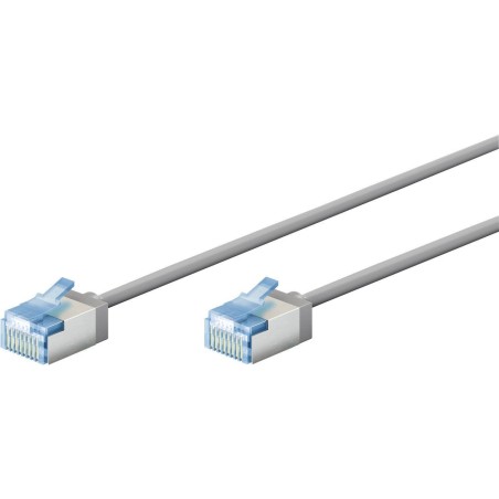 Goobay 74304 ultra-flexible cat 6a patch cable, slim, u utp, 0.15 m, grey
