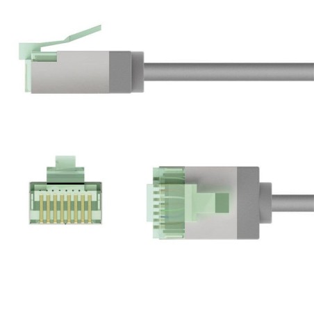 Goobay 74343 ultra-flexible cat 8.1 patch cable, slim, u ftp, 0.15 m, grey