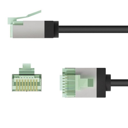 Goobay 74350 ultra-flexible cat 8.1 patch cable, slim, u ftp, 0.15 m, black