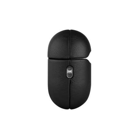 Funda fija de piel con soporte magsafe para apple airpods pro 2 pro 2 (usb-c), negra