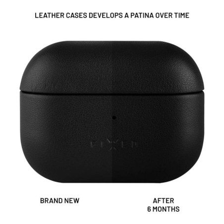 Funda fija de piel con soporte magsafe para apple airpods pro 2 pro 2 (usb-c), negra