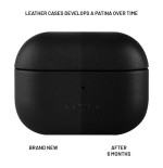 Funda fija de piel con soporte magsafe para apple airpods pro 2 pro 2 (usb-c), negra