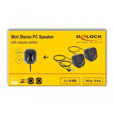 Altavoz  delock 27002 negro, gris alámbrico 2 w