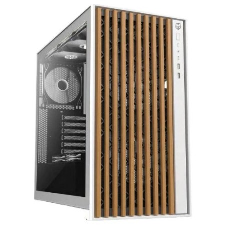 Caja pc semitorre atx nox hummer element madera blanco