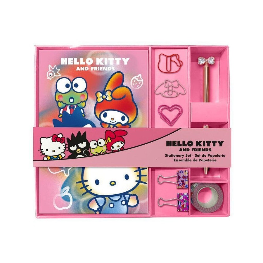 Set papeleria cuaderno + accesorios hello kitty