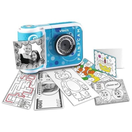 Cámara de fotos vtech kidizoom print cam azul  infantil instantánea