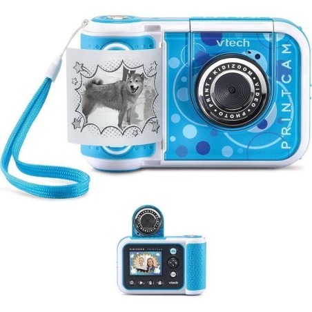 Cámara de fotos vtech kidizoom print cam azul  infantil instantánea