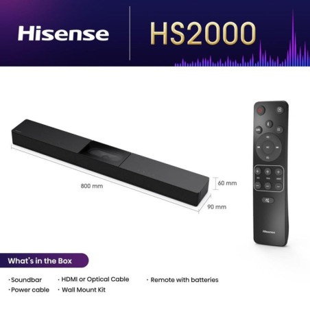 Hisense hs2000 altavoz soundbar 2.1 canales 240 w