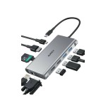 Hub  aukey cb-c89 aluminium  usb-c 10in1 rj45 et