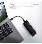 Axagon eem2-ub2 caja externa de aluminio, usb-c 3.2 gen 2 - ssd m.2 nvme, negro