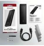 Axagon eem2-ub2 caja externa de aluminio, usb-c 3.2 gen 2 - ssd m.2 nvme, negro