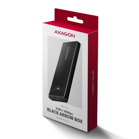 Axagon eem2-ub2 caja externa de aluminio, usb-c 3.2 gen 2 - ssd m.2 nvme, negro