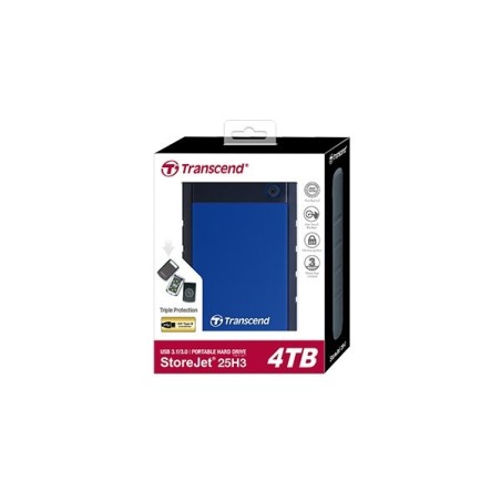 Disco externo hdd transcend storejet 25h3 4000 gb azul, marina