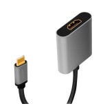 Adaptador usb c macho a hdmi hembra   0.15m 4k/60hz aluminio logilink