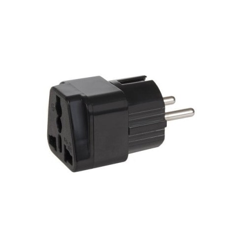 Maclean mce155 adaptador de enchufe eléctrico nema 5-15p tipo e (fr) negro
