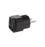 Maclean mce155 adaptador de enchufe eléctrico nema 5-15p tipo e (fr) negro