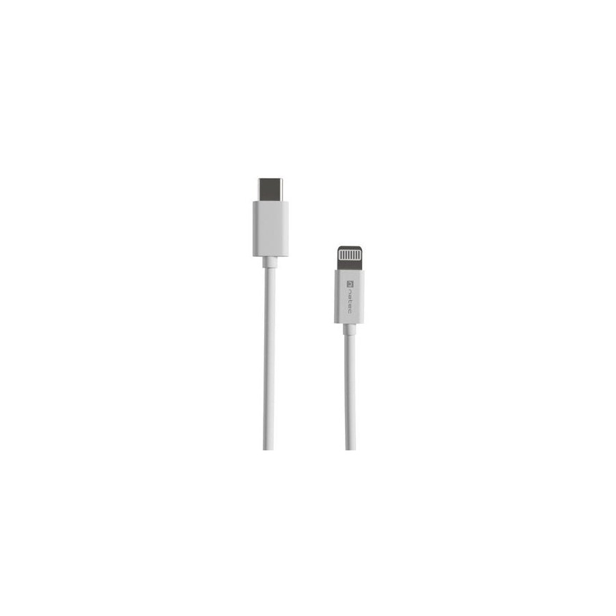 Cable  lightning(m)-usb-c(m) 2m white mfi prat