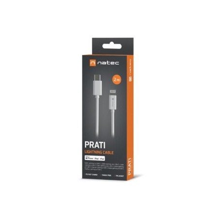 Cable  lightning(m)-usb-c(m) 2m white mfi prat