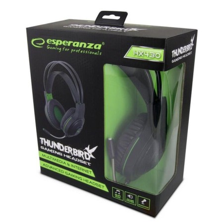 Auriculares esperanza egh430 con micrófono diadema negro, verde