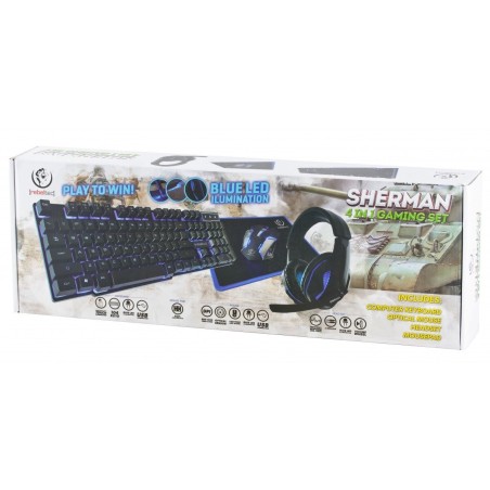 Teclado inglés + ratón rebeltec sherman usb qzerty negro