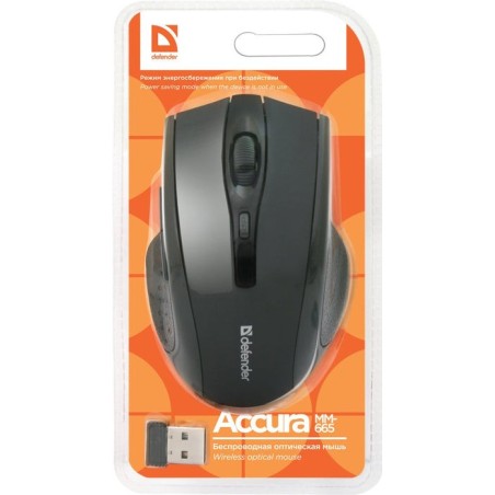 Defender accura mm-665 ratón mano derecha rf inalámbrico óptico 1600 dpi