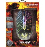 Defender dark agent gm-590l ratón mano derecha usb tipo a óptico 12800 dpi