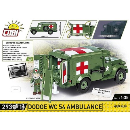 Cobi dodge wc-54 ambulance, toys de diseño cobi-2257