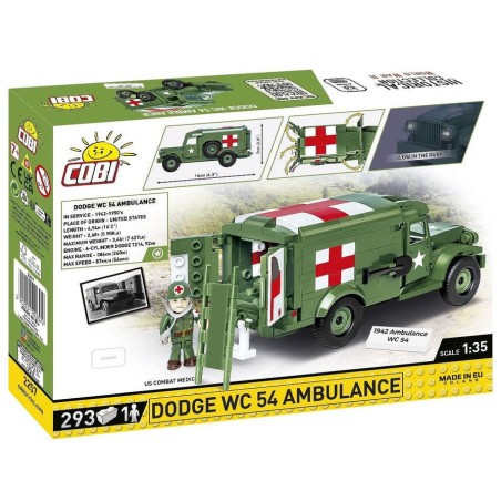 Cobi dodge wc-54 ambulance, toys de diseño cobi-2257